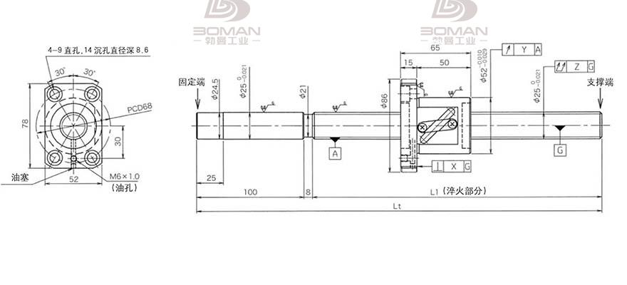KURODA GG2510DS-BALR-1020A 黑田精工丝杆底座安装方法