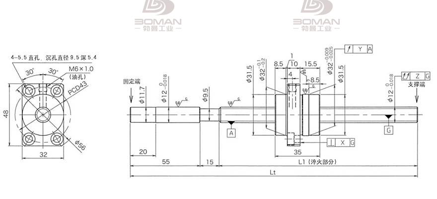 KURODA HG1230QS-BEZR-0800A 黑田精工丝杆安装